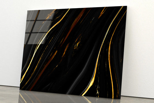 Black And Gold Modern Luxury Art Acrylic Glass Print Tempered Glass Wall Art 100% Made in Australia Ready to Hang