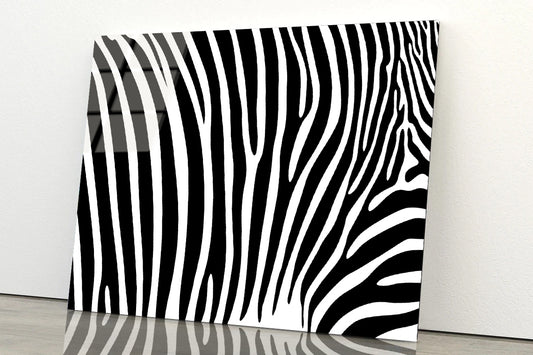 Black And White Zebra Pattern Acrylic Glass Print Tempered Glass Wall Art 100% Made in Australia Ready to Hang