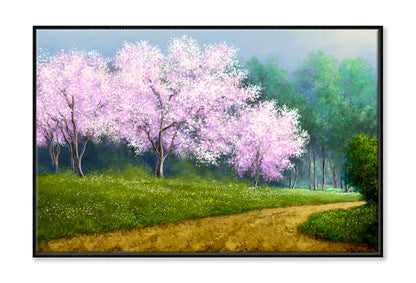 Forest, Tree In Spring Oil Painting Wall Art Limited Edition High Quality Print Canvas Box Framed Black