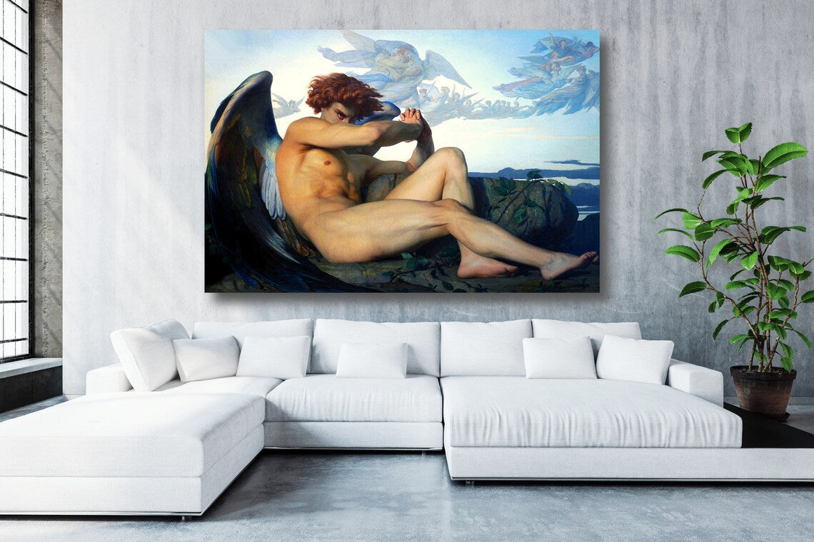 Alexandre Cabanel, Fallen Angel Acrylic Glass Print Tempered Glass Wall Art 100% Made in Australia Ready to Hang