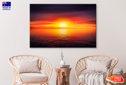 Sunset Sky at The Ocean Background  Wall Art Decor 100% Australian Made