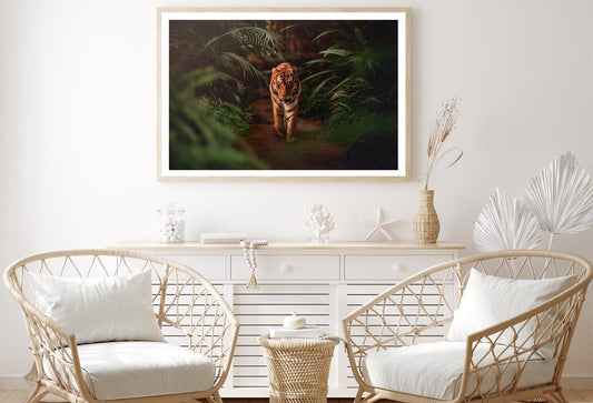 Tiger Prowling Through Dense Jungle Foliage Home Decor Premium Quality Poster Print Choose Your Sizes