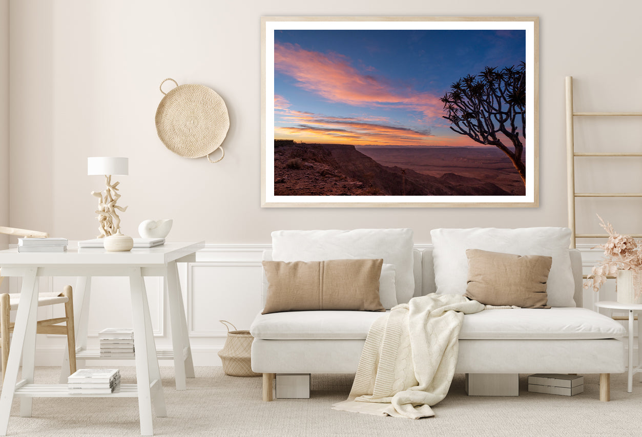 A Tree Standing On a Hill & Wonderful Sky in Namibia Home Decor Premium Quality Poster Print Choose Your Sizes