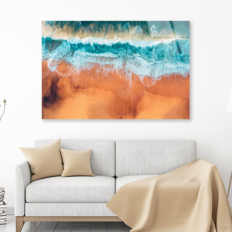 Aerial Australian Beach Acrylic Glass Print Tempered Glass Wall Art 100% Made in Australia Ready to Hang