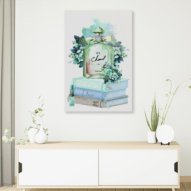 Green Blue Perfume 3D Design Acrylic Glass Print Tempered Glass Wall Art 100% Made in Australia Ready to Hang