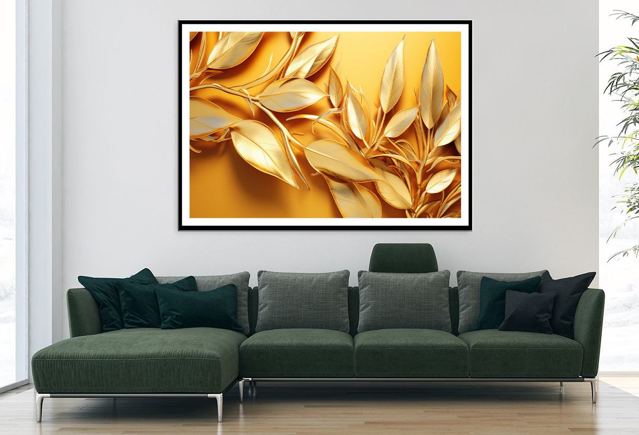 Vibrant Display of Golden Leaves Set Home Decor Premium Quality Poster Print Choose Your Sizes