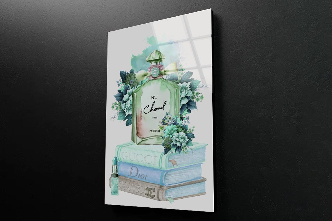 Green Blue Perfume 3D Design Acrylic Glass Print Tempered Glass Wall Art 100% Made in Australia Ready to Hang