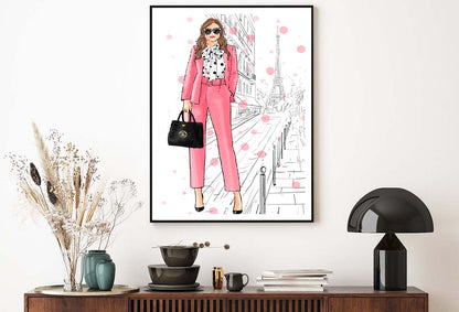 Stylish Boss Lady with Her Luxury Handbag Design Home Decor Premium Quality Poster Print Choose Your Sizes