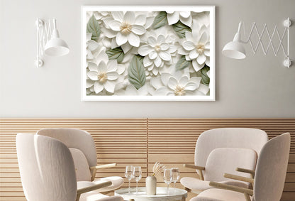 Group of White Flowers with Petals Home Decor Premium Quality Poster Print Choose Your Sizes