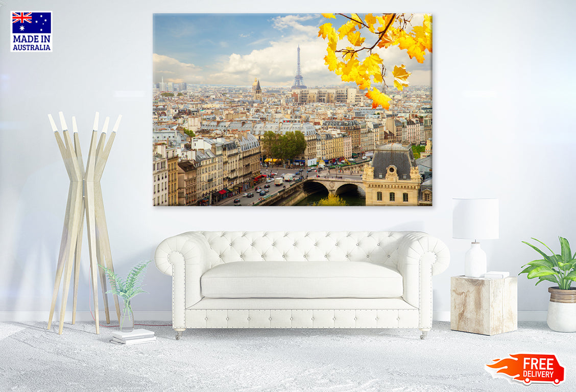 Evening skyline of Paris France Print 100% Australian Made