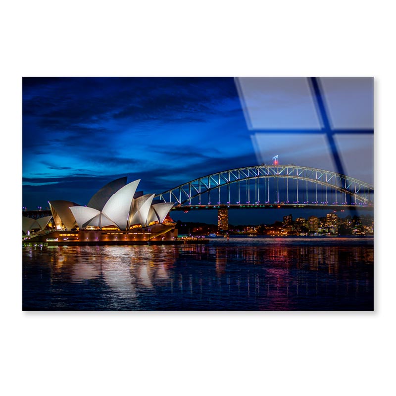 Sydney Opera House at Night Acrylic Glass Print Tempered Glass Wall Art 100% Made in Australia Ready to Hang