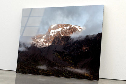 Mount Kilimanjaro & Clouds Line at Sunset Tanzania Acrylic Glass Print Tempered Glass Wall Art 100% Made in Australia Ready to Hang