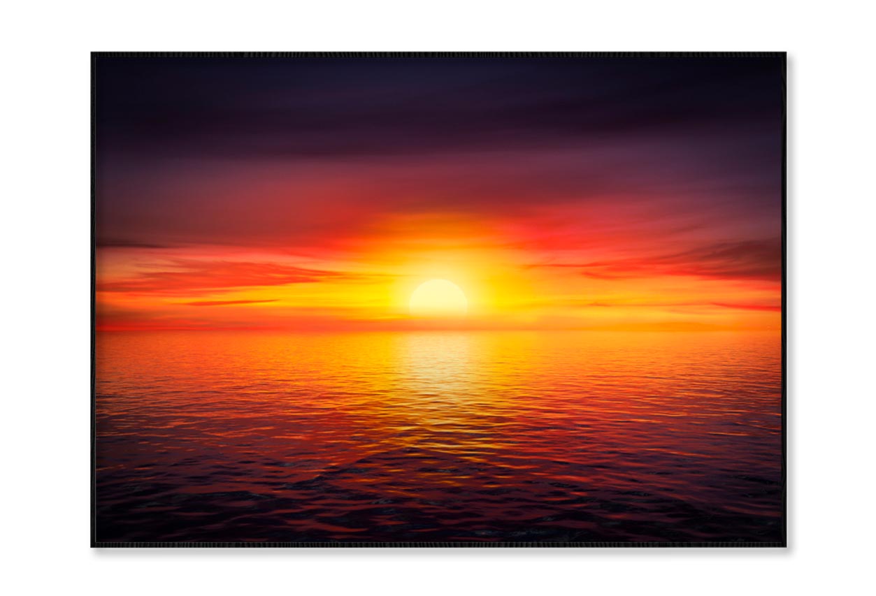 Sunset Sky at The Ocean Background Home Decor Premium Quality Poster Print Choose Your Sizes