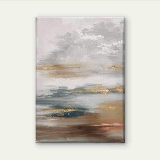 Abstract hand painted landscape Neutral Canvas Print Wall Art Decor 100% Australian Made
