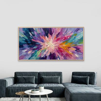 Colorful Explosion Painting Wall Art Canvas Office Home Room Framed 120x60cm