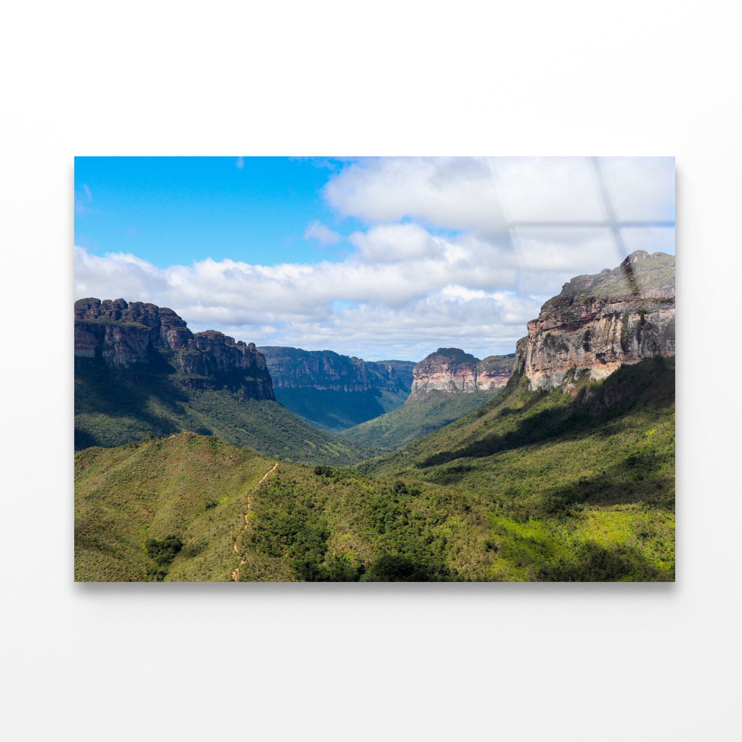 A Scenic View of a Valley with Mountains in Brazil Acrylic Glass Print Tempered Glass Wall Art 100% Made in Australia Ready to Hang