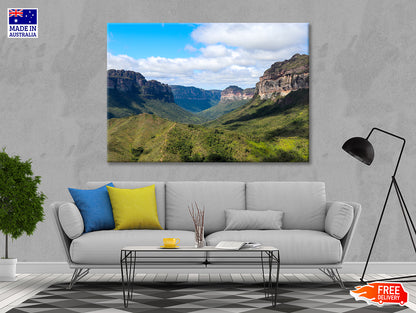 A Scenic View of a Valley with Mountains in Brazil Print 100% Australian Made