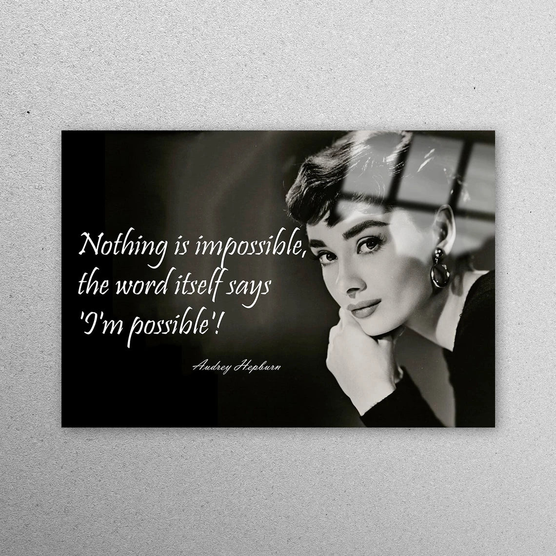 Audrey Hepburn Impossible Acrylic Glass Print Tempered Glass Wall Art 100% Made in Australia Ready to Hang