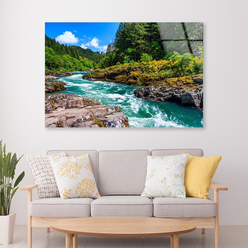 Nature Baths On the Katun River, In the Altai Mountains, Siberia, Russia Acrylic Glass Print Tempered Glass Wall Art 100% Made in Australia Ready to Hang