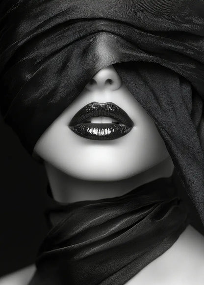 Glossy Black Luxury Woman Lips Fashion Home Decor Premium Quality Poster Print Choose Your Sizes - Bella Home Decor