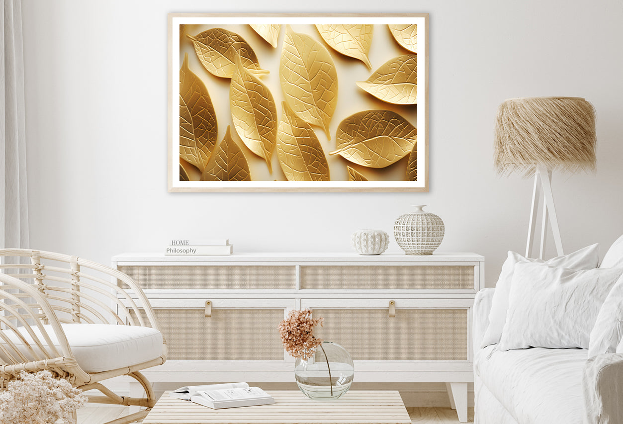 Close-Up of Golden Leaves Home Decor Premium Quality Poster Print Choose Your Sizes