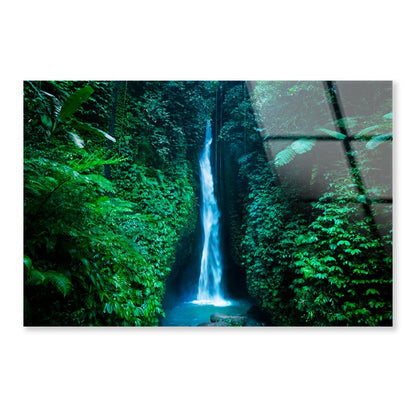 Leke Waterfall Near Ubud in Bali  Acrylic Glass Print Tempered Glass Wall Art 100% Made in Australia Ready to Hang