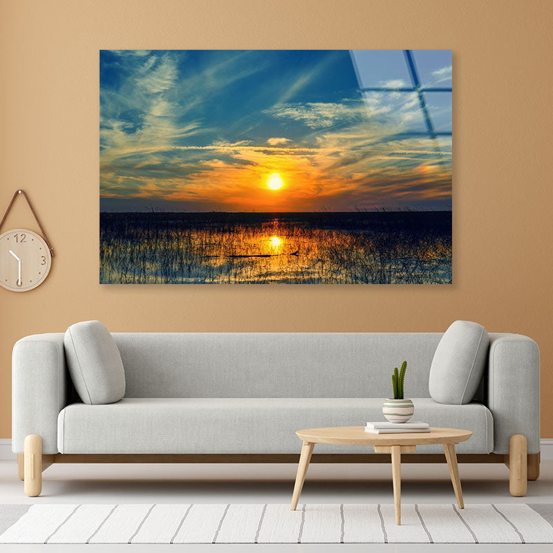 Sunset over Waters Acrylic Glass Print Tempered Glass Wall Art 100% Made in Australia Ready to Hang