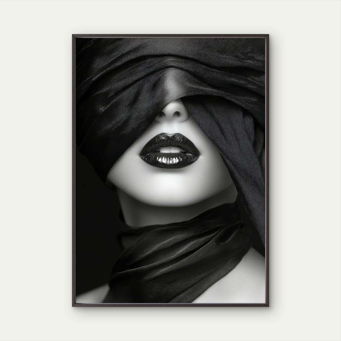 Glossy Black Luxury Woman Lips Fashion Home Decor Premium Quality Poster Print Choose Your Sizes - Bella Home Decor