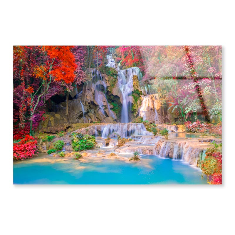 Waterfall In Rain Forest   Acrylic Glass Print Tempered Glass Wall Art 100% Made in Australia Ready to Hang