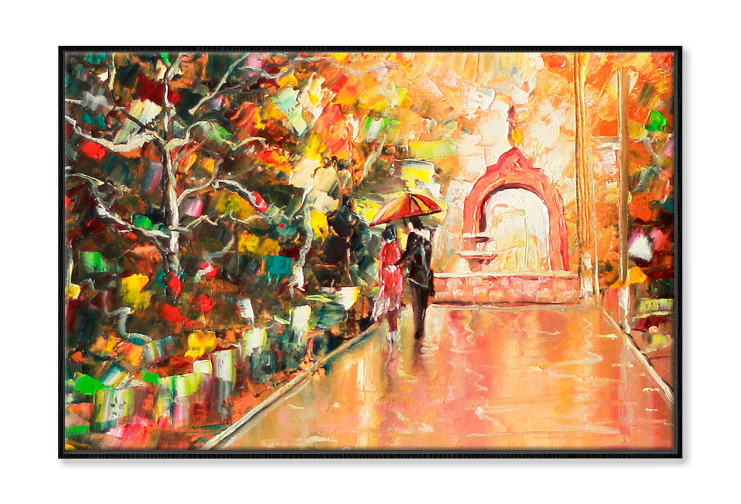 Architectural Arch Couple Oil Painting Wall Art Limited Edition High Quality Print Canvas Box Framed Black