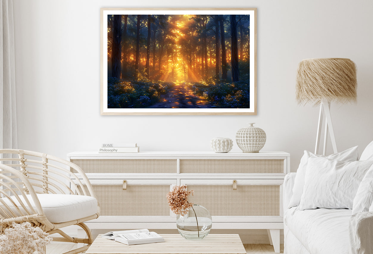 Forest with the Bright Sun Shining Home Decor Premium Quality Poster Print Choose Your Sizes