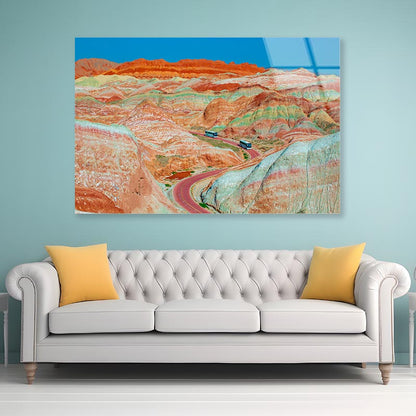 Geological Park Scenery in Zhangye Gansu China Acrylic Glass Print Tempered Glass Wall Art 100% Made in Australia Ready to Hang