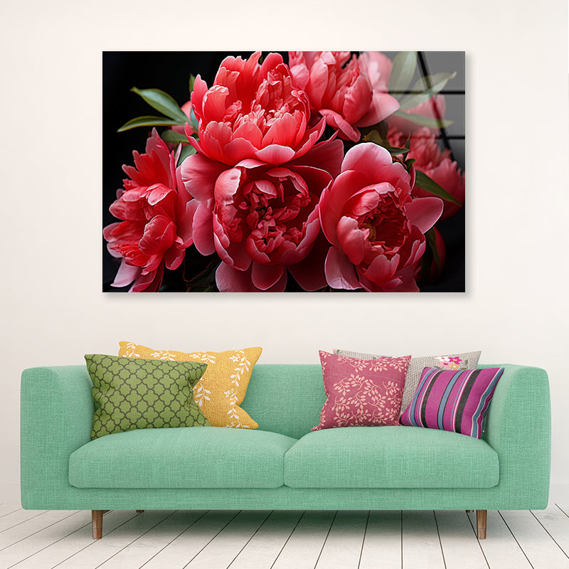 Group of Garden Roses with Leaves Acrylic Glass Print Tempered Glass Wall Art 100% Made in Australia Ready to Hang