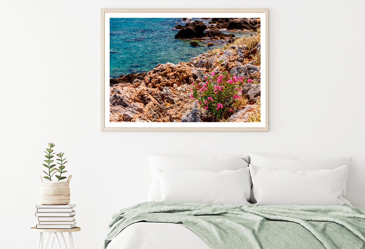 Beautiful Nature Flowers with River Home Decor Premium Quality Poster Print Choose Your Sizes