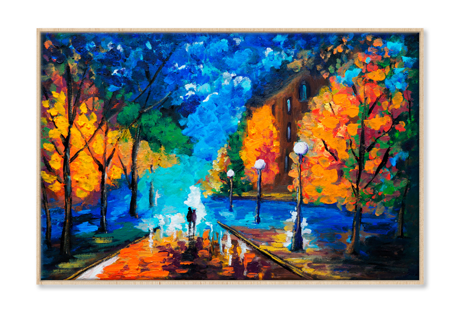 Dating Night Couple Oil Painting Wall Art Limited Edition High Quality Print Canvas Box Framed Natural