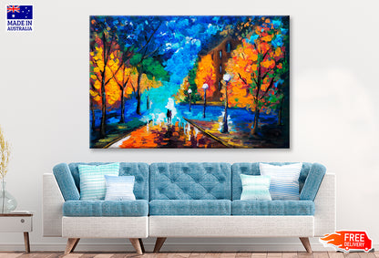 Dating Night Couple Oil Painting Wall Art Limited Edition High Quality Print