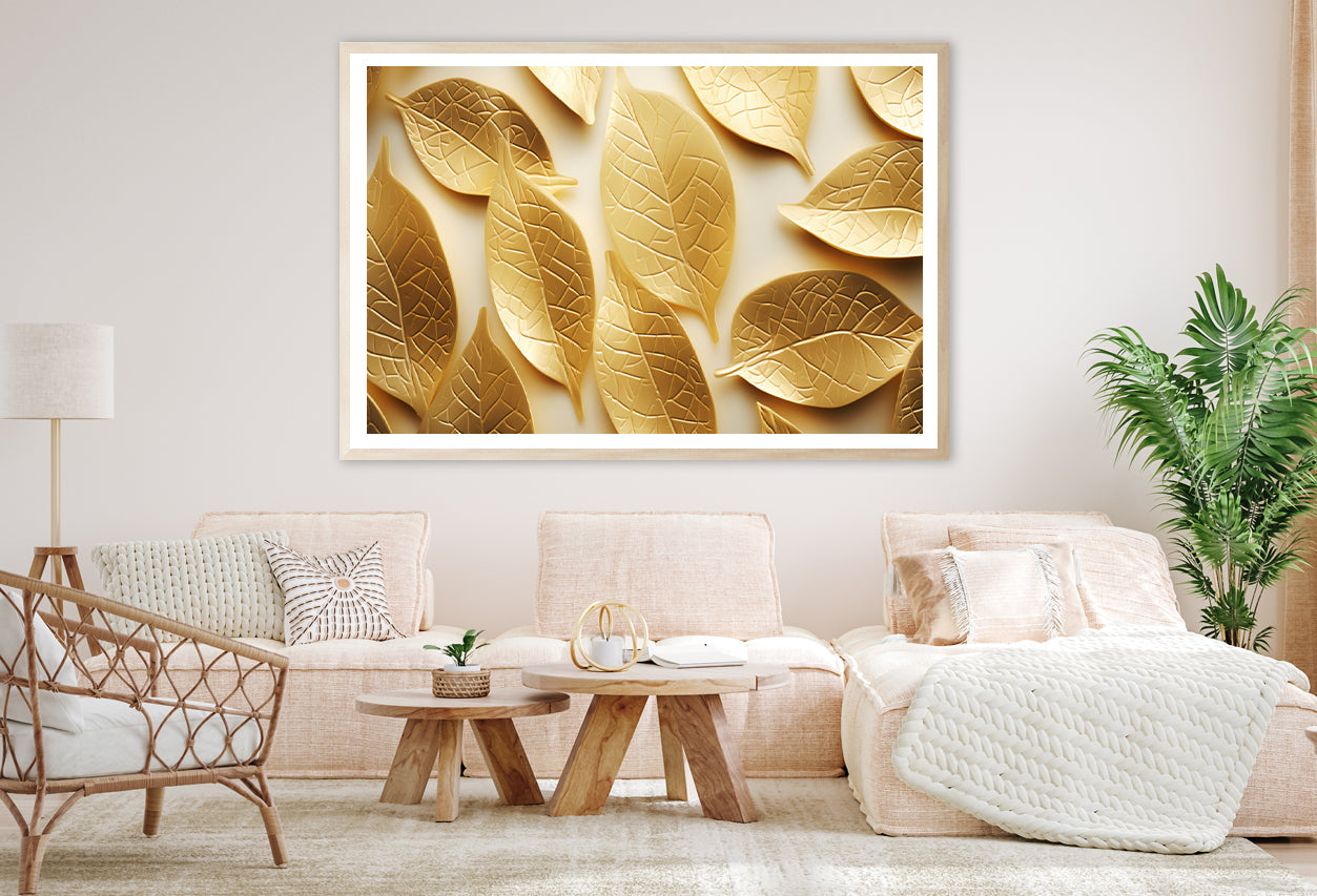 Close-Up of Golden Leaves Home Decor Premium Quality Poster Print Choose Your Sizes