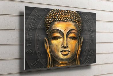 Yellow Buddha Wall Art UV Direct Aluminum Print Australian Made Quality