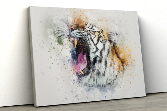 Large Tiger water colored UV Direct Aluminum Print Australian Made Quality