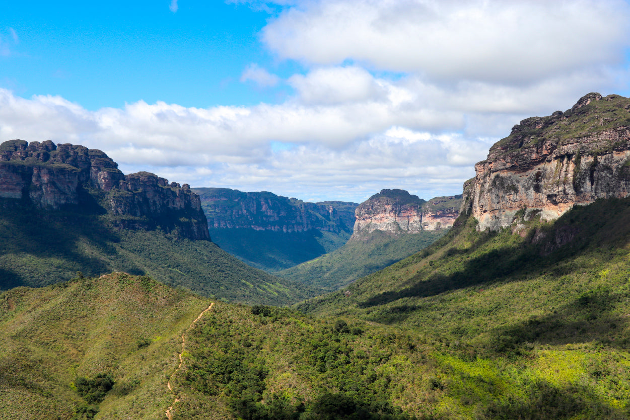 A Scenic View of a Valley with Mountains in Brazil Print 100% Australian Made