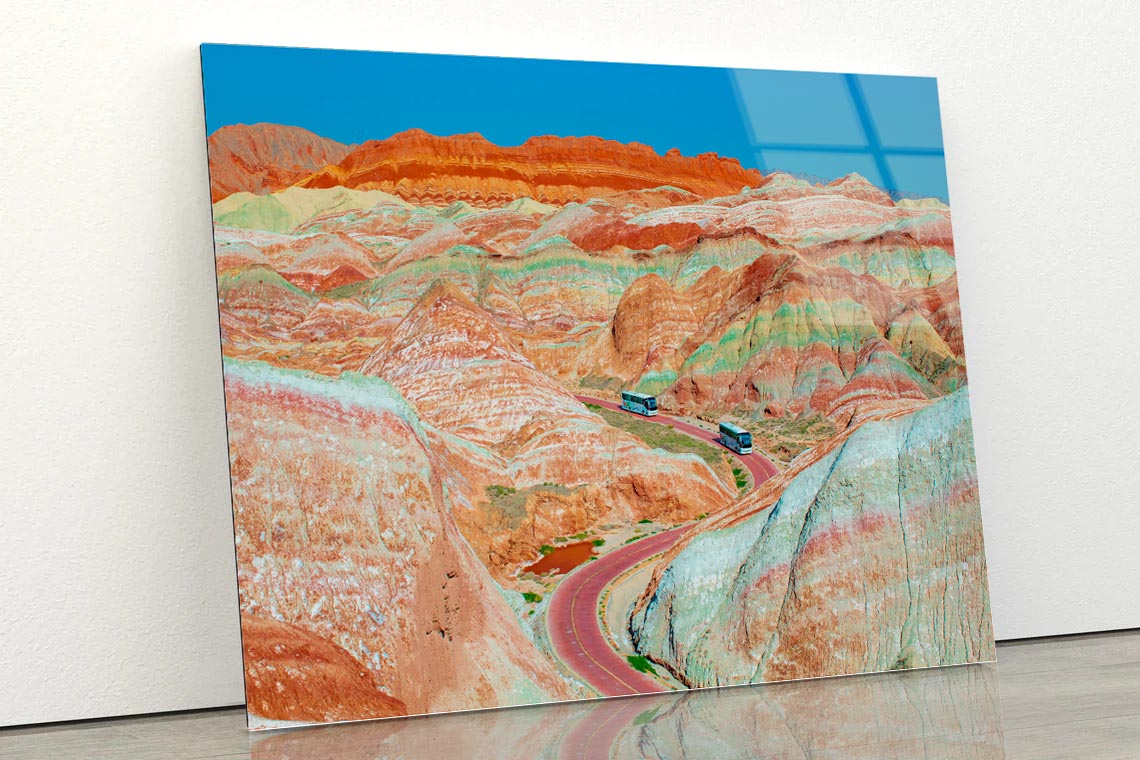 Geological Park Scenery in Zhangye Gansu China Acrylic Glass Print Tempered Glass Wall Art 100% Made in Australia Ready to Hang