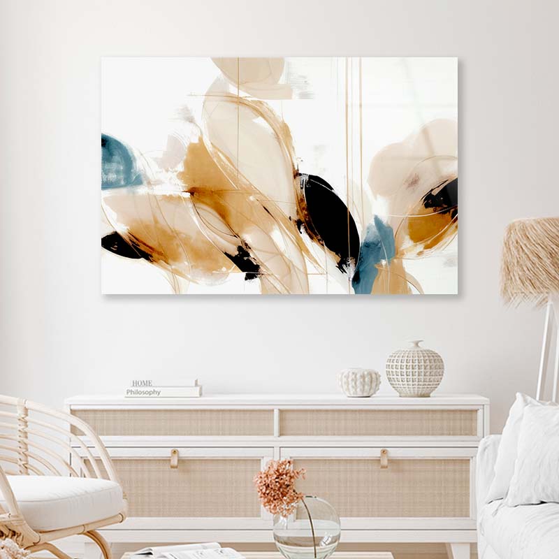 Brown White Creative Art Acrylic Glass Print Tempered Glass Wall Art 100% Made in Australia Ready to Hang