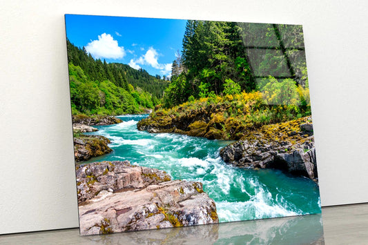 Nature Baths On the Katun River, In the Altai Mountains, Siberia, Russia Acrylic Glass Print Tempered Glass Wall Art 100% Made in Australia Ready to Hang