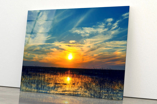 Sunset over Waters Acrylic Glass Print Tempered Glass Wall Art 100% Made in Australia Ready to Hang