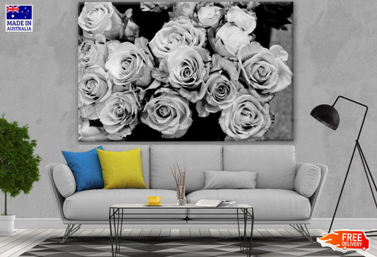 Rose Flowers B&W Photograph 90x60cm Print 100% Australian Made