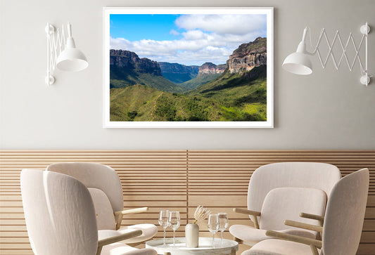 A Scenic View of a Valley with Mountains in Brazil Home Decor Premium Quality Poster Print Choose Your Sizes