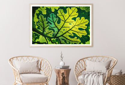 Close-Up Photo of A Green Leaf Home Decor Premium Quality Poster Print Choose Your Sizes