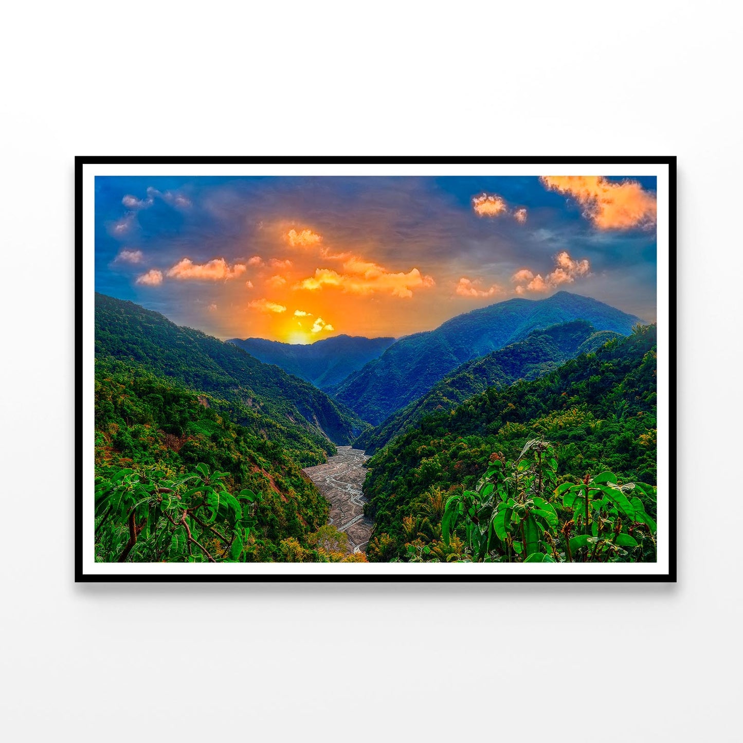 Rolling Mountain Sunrise Sky and Winding Valley Grass Home Decor Premium Quality Poster Print Choose Your Sizes