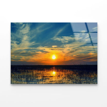 Sunset over Waters Acrylic Glass Print Tempered Glass Wall Art 100% Made in Australia Ready to Hang