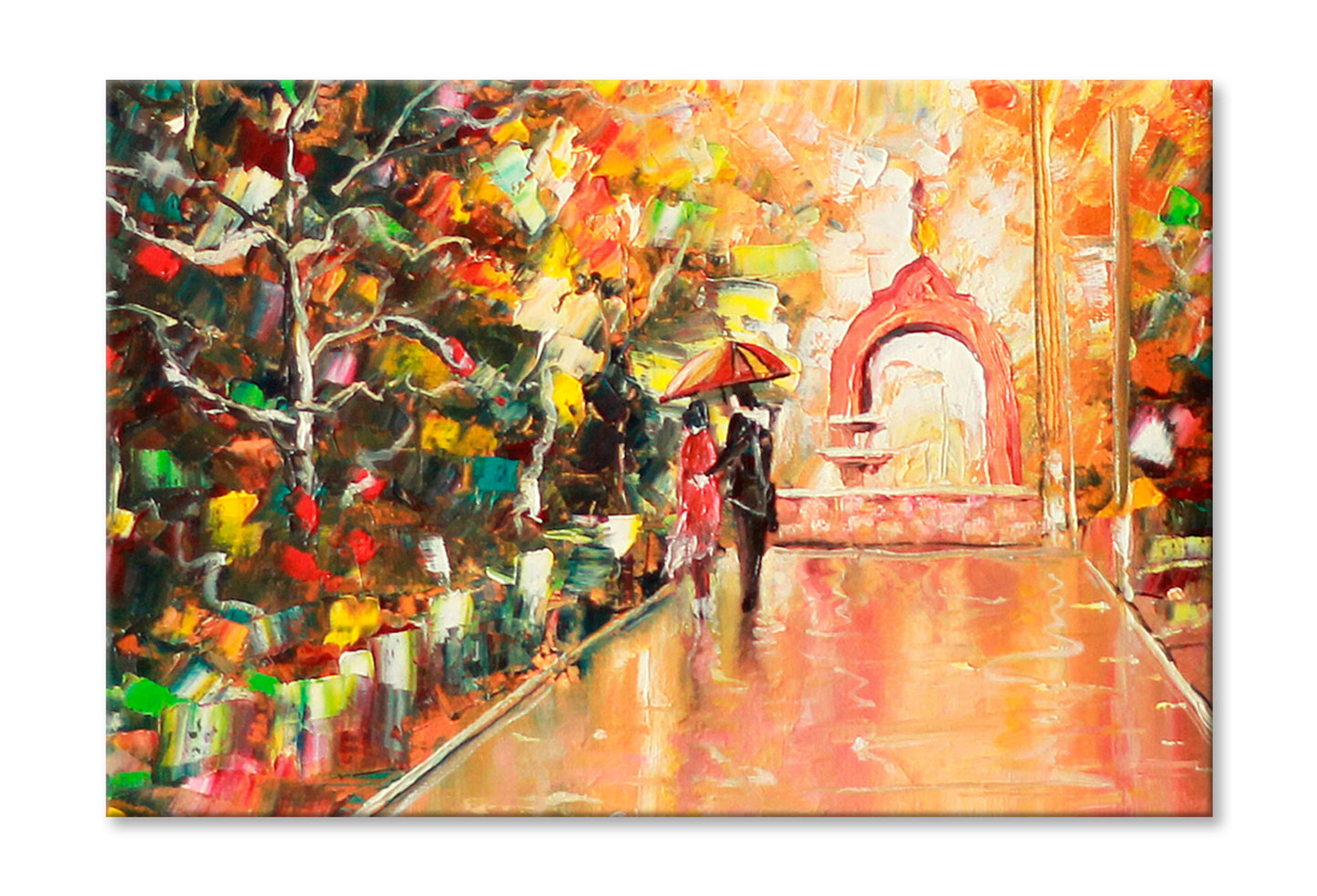 Architectural Arch Couple Oil Painting Wall Art Limited Edition High Quality Print Stretched Canvas None